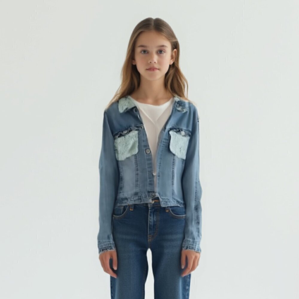 C&C California girl denim jacket fleece heart 14